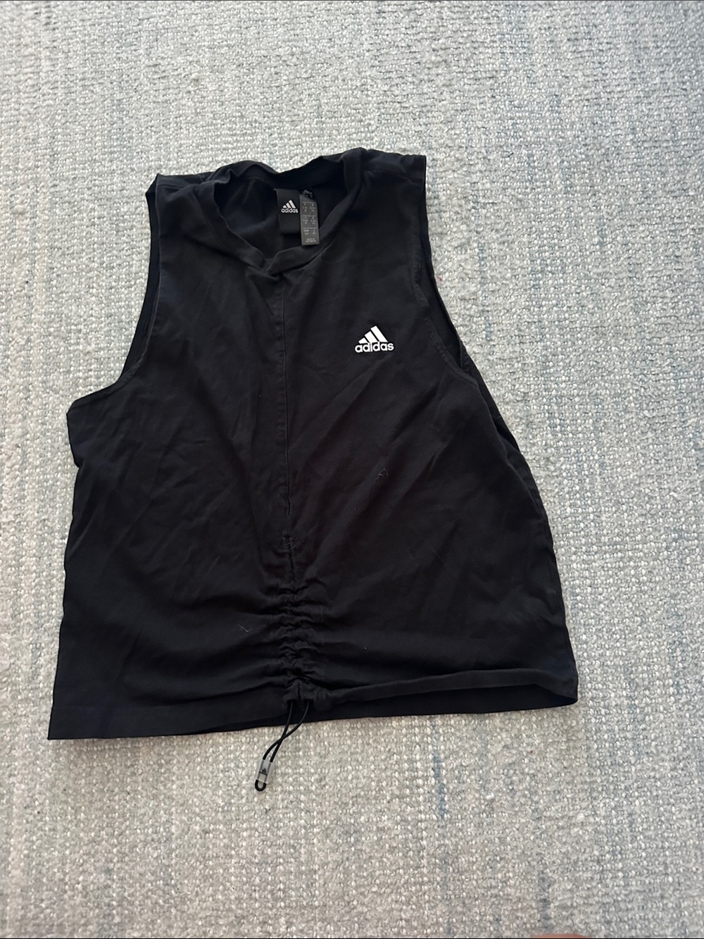 adidas Black Ruched Front Athletic Tank